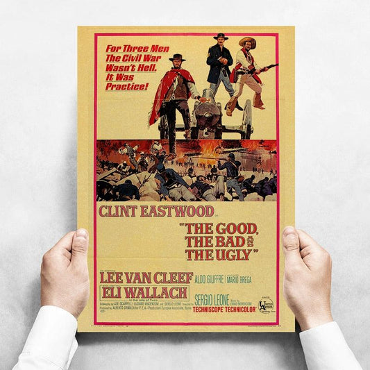 The Good The Bad and The Ugly Vintage Movie Poster - Aesthetic Wall Decor