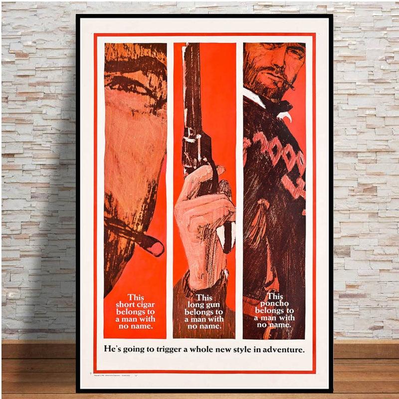 The Man With No Name Clint Eastwood Classic Western Movie Poster - Aesthetic Wall Decor