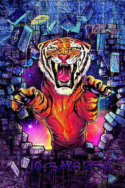 Tiger Pop Art Wall Art Poster - Aesthetic Wall Decor