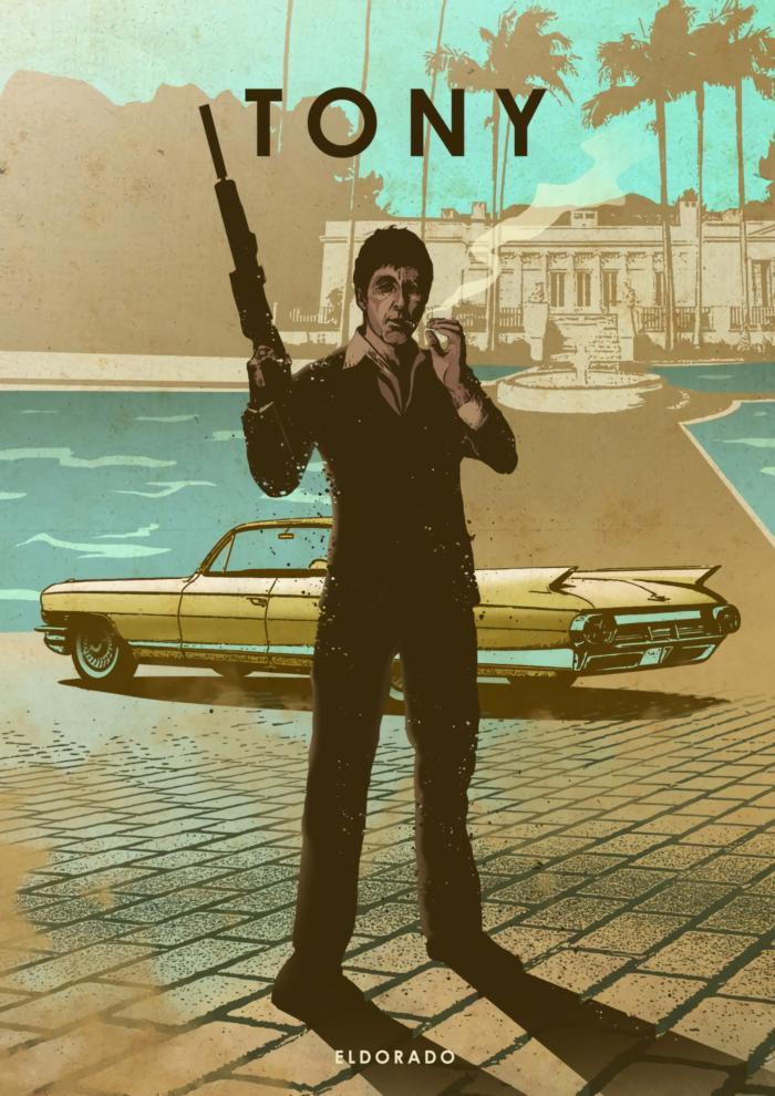 Tony Montana Scarface El Dorado Car Legend Poster - Aesthetic Wall Decor