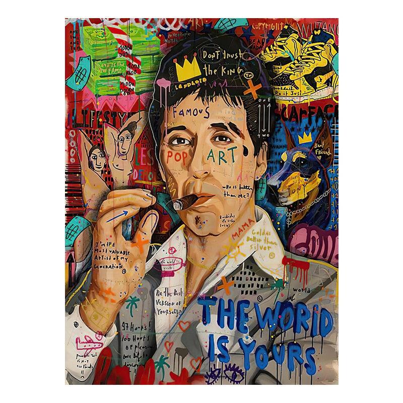 Tony Montana Scarface Graffiti Wall Art Poster - Aesthetic Wall Decor