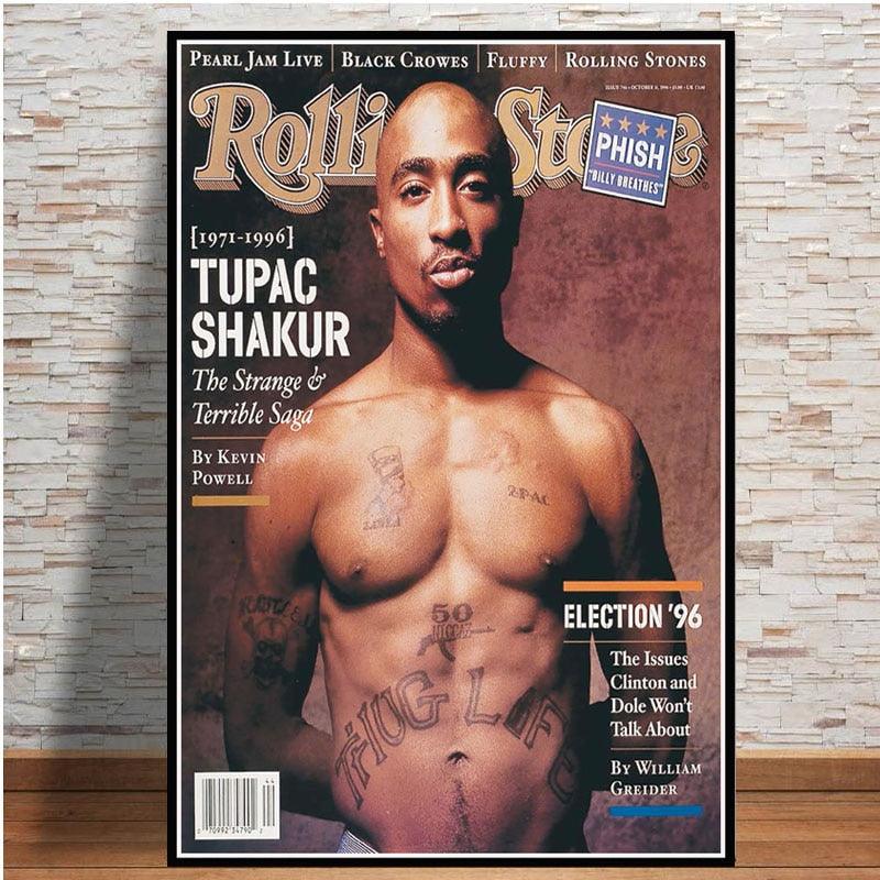 Tupac Shakur Rolling Stone Magazine Wall Art Poster - Aesthetic Wall Decor