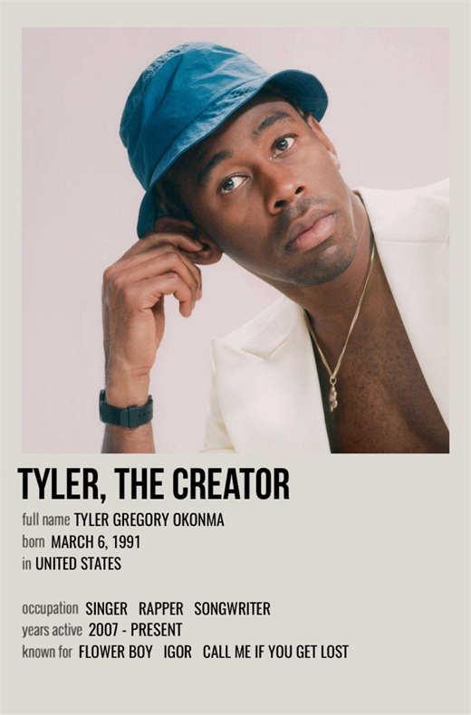 Tyler The Creator Minimalist Rap Poster - Aesthetic Wall Decor