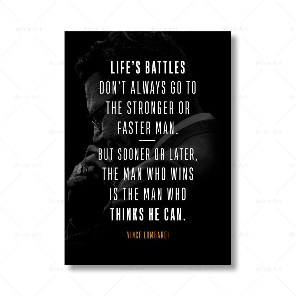 Vince Lombardi Motivational Football Quote Wall Art Poster - Aesthetic Wall Decor