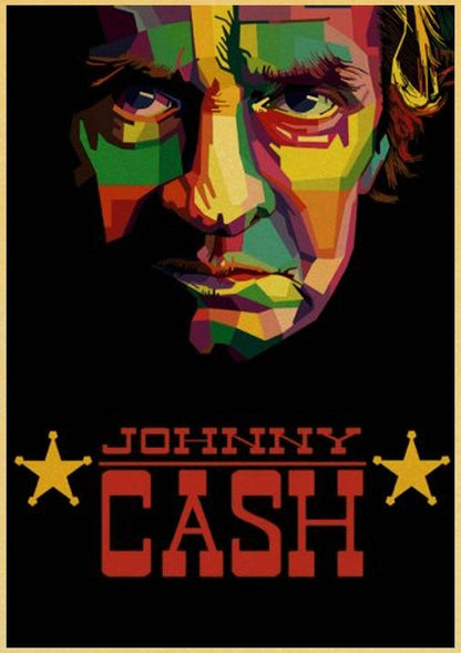 Vintage Johnny Cash Wall Art Posters - Aesthetic Wall Decor