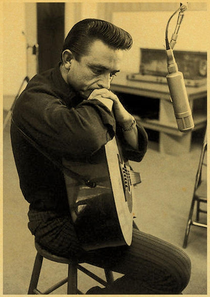 Vintage Johnny Cash Wall Art Posters - Aesthetic Wall Decor