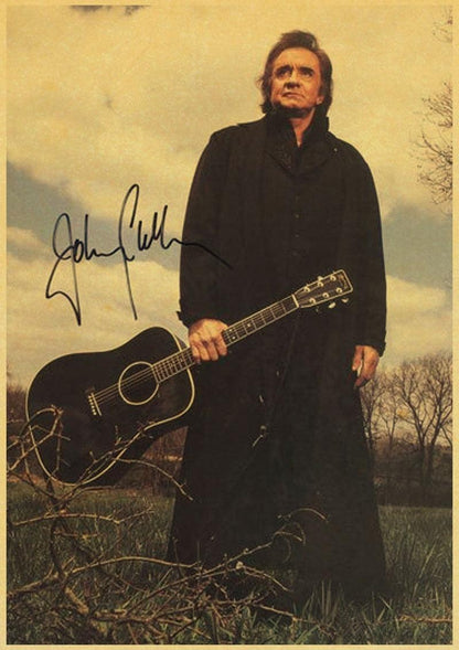 Vintage Johnny Cash Wall Art Posters - Aesthetic Wall Decor