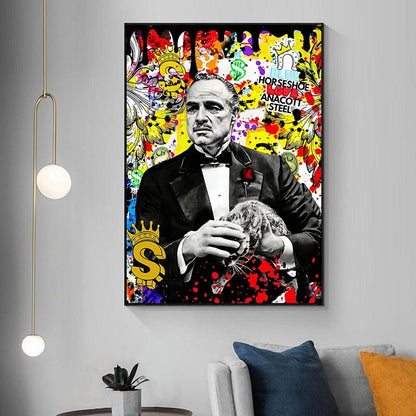 Vito Corleone Godfather Pop Art Poster - Aesthetic Wall Decor