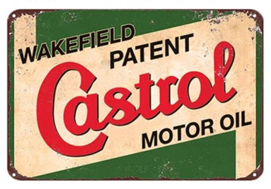 Wakefield Patent Castrol Vintage Garage Mechanic Shop Wall Art Metal Sign - Aesthetic Wall Decor