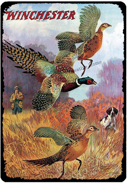 Winchester Pheasant Metal Sign - Aesthetic Wall Decor