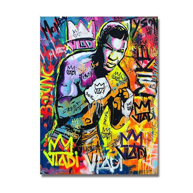 Young Mike Tyson Boxing Graffiti Poster - Aesthetic Wall Decor
